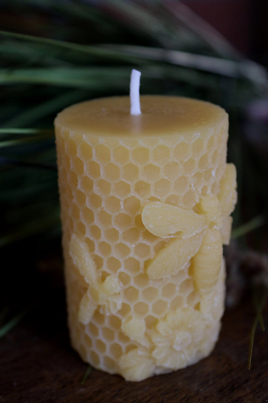 Small Honeycomb Beeswax Candle