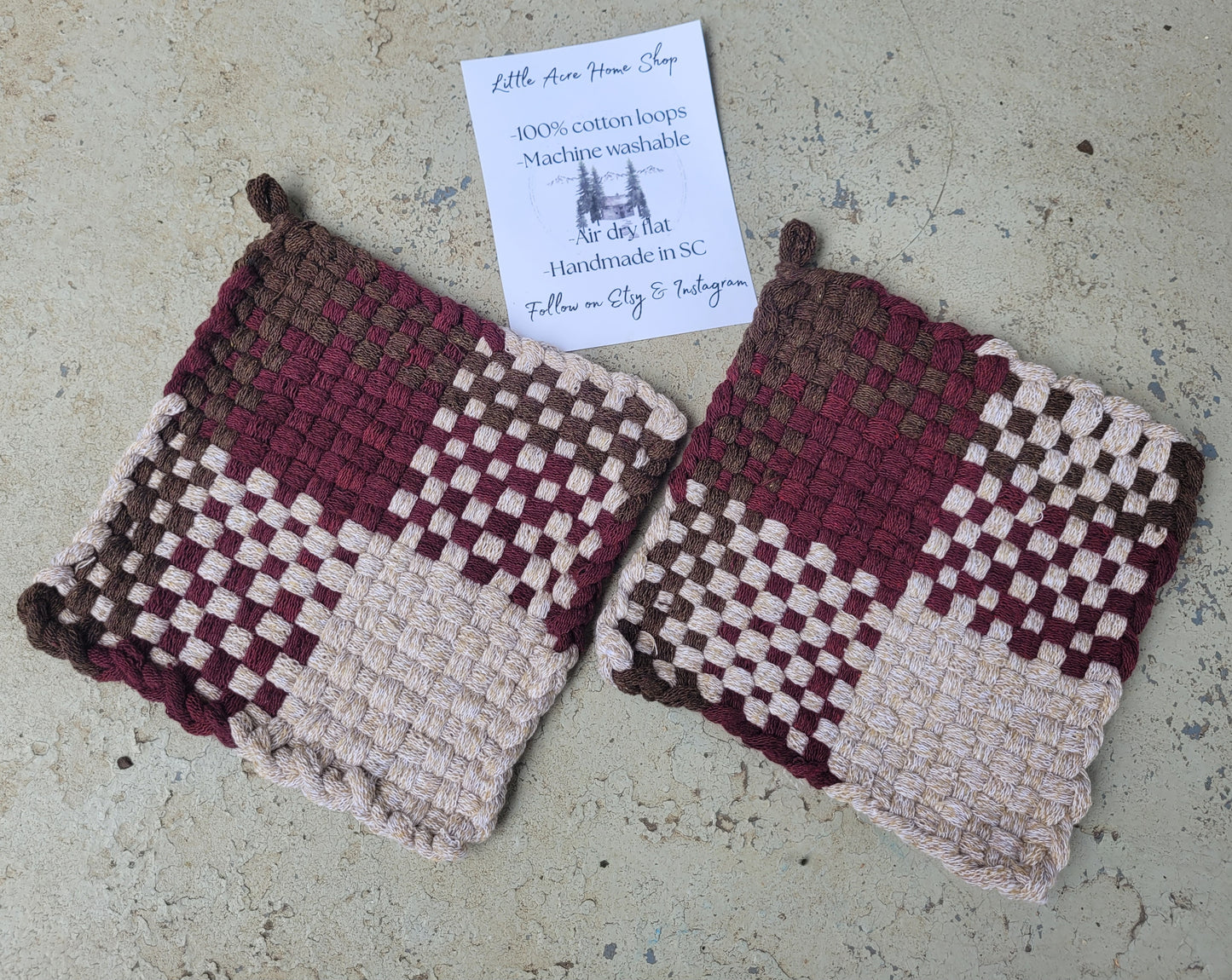 Heathered Square (Traditional size Potholders)